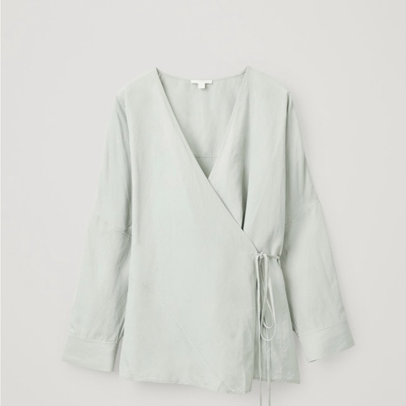 Cos Wrap Top Light Mint Size 6 - Picture 2 of 5